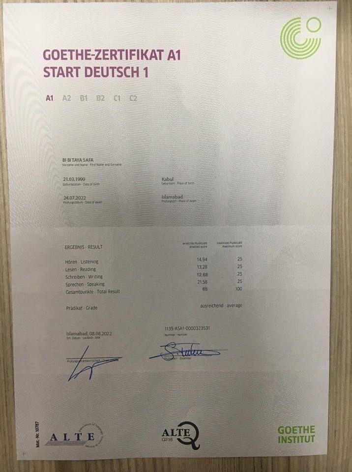 goethe zertifikat a1​